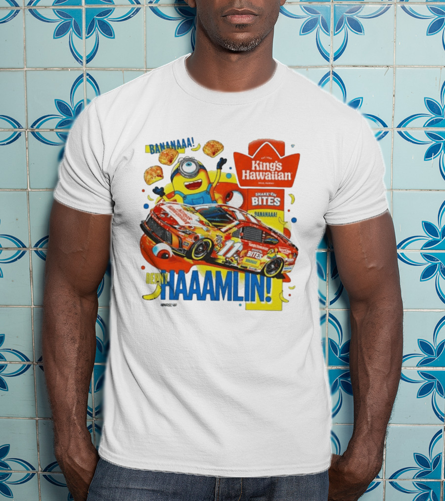 Minions Bananaa With Denny Hamlin King's Hawaiian Shake 'n Bites Racing 2026 T-Shirt