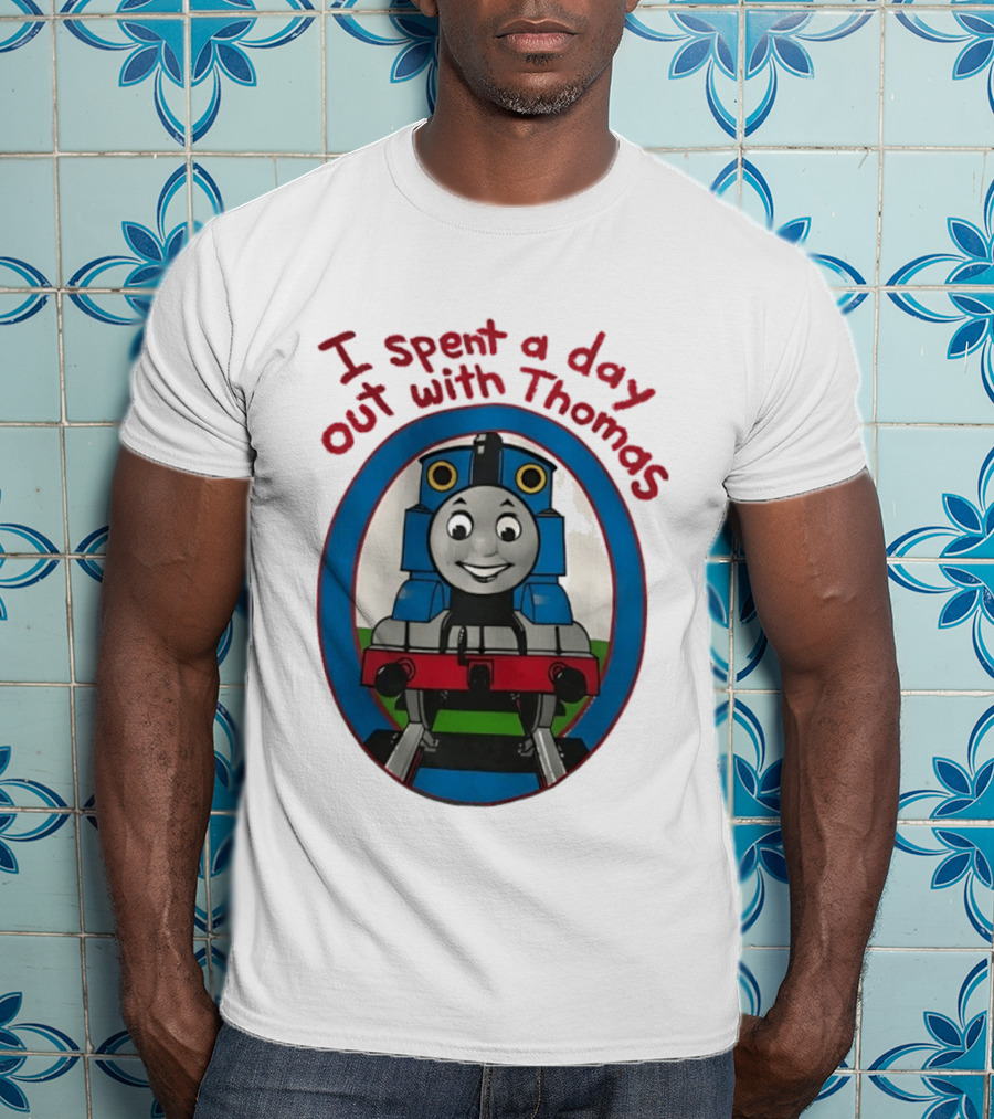 I Spent A Day Out With Thomas The Tank Engine Oval Frame T-Shirt
