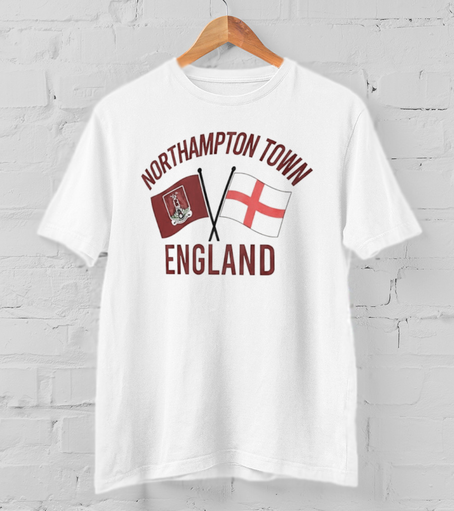 Northampton Town England Flag Red Cross Flag T-Shirt