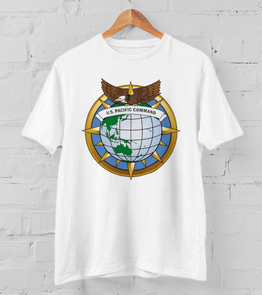 U.S. Pacific Command Eagle Emblem Indo Pacific Map T-Shirt