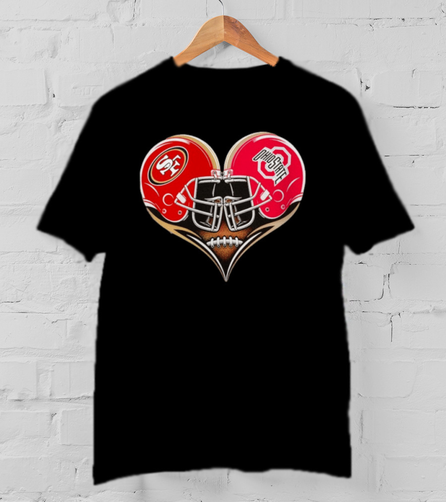 49Ers Ohio State Buckeyes Helmet Heart Love T-Shirt