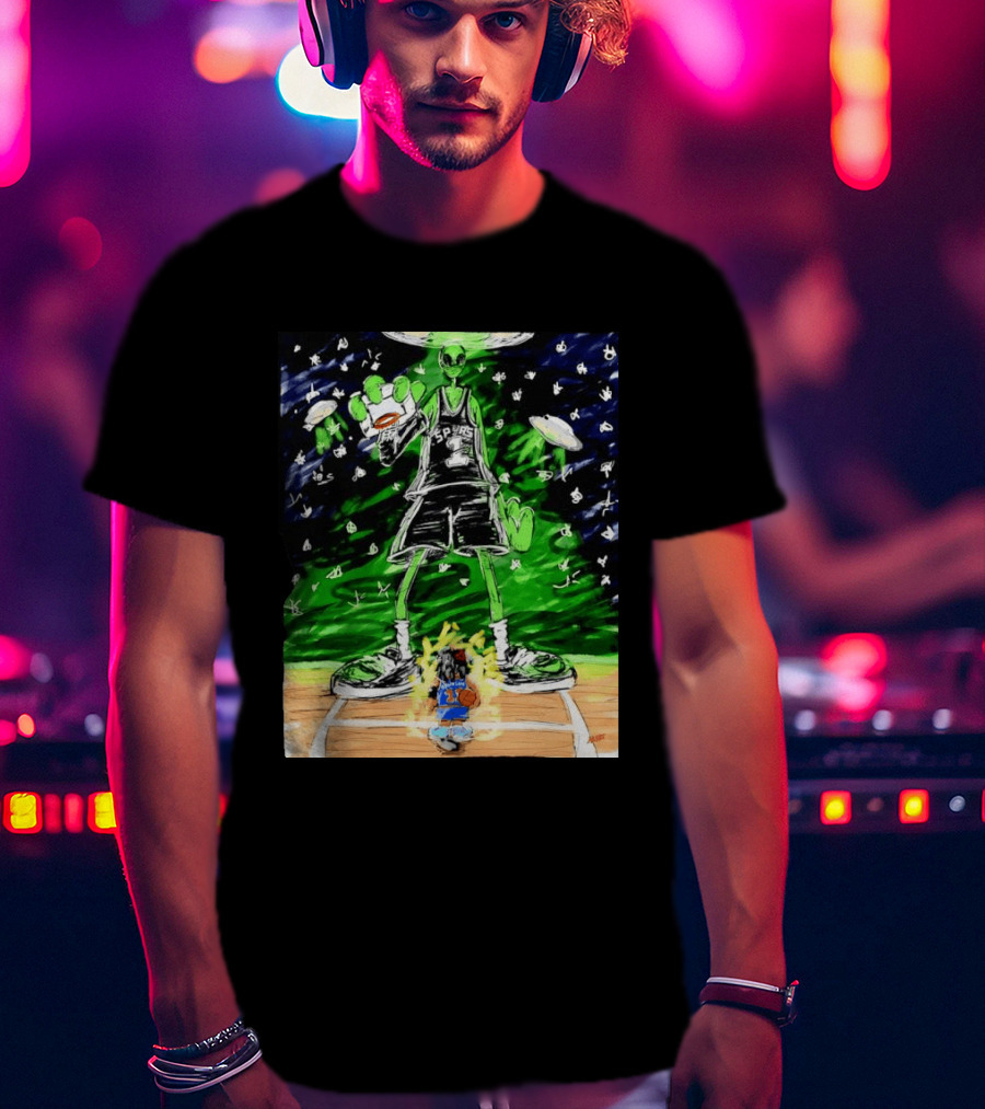 Victor Wembanyama Alien San Antonio Spurs Vs Jalen Brunson New York Knicks NBA Showdown T-Shirt