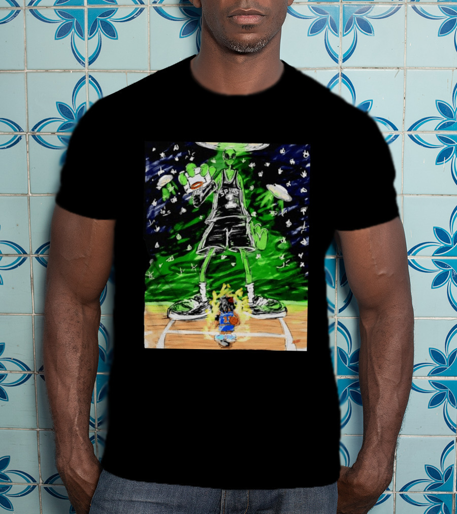 Victor Wembanyama Alien San Antonio Spurs Vs Jalen Brunson New York Knicks NBA Showdown T-Shirt