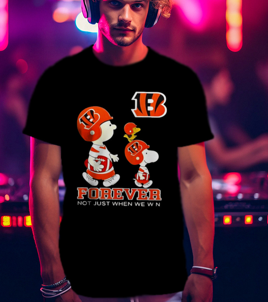 Cincinnati Bengals Forever Charlie Brown Snoopy Not Just When We Win T-Shirt