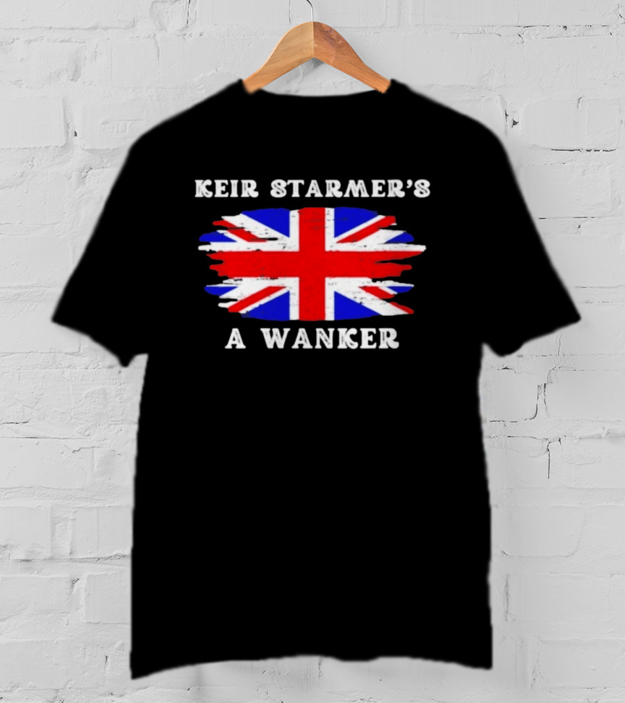 Keir Starmer's A Wanker Union Jack Flag British Political Satire T-Shirt