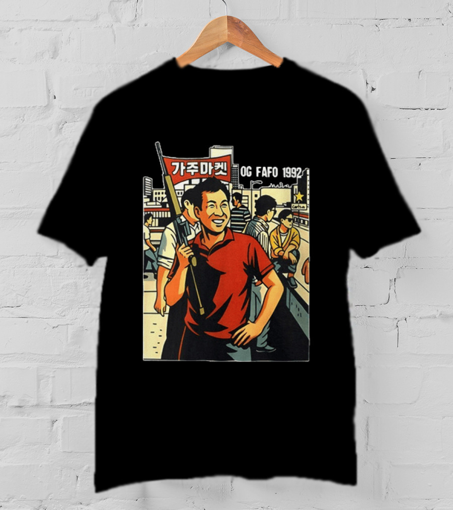 LA Riots 1992 Roof Korean Veterans Og Fafo T-Shirt