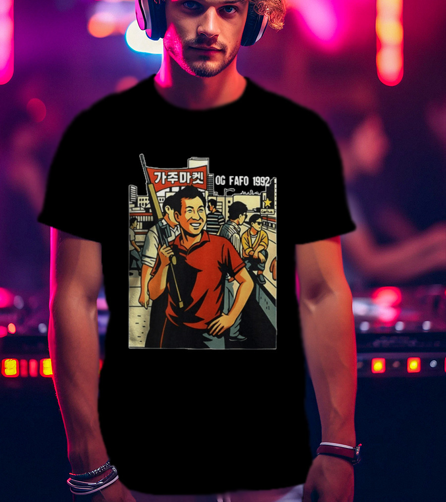 LA Riots 1992 Roof Korean Veterans Og Fafo T-Shirt