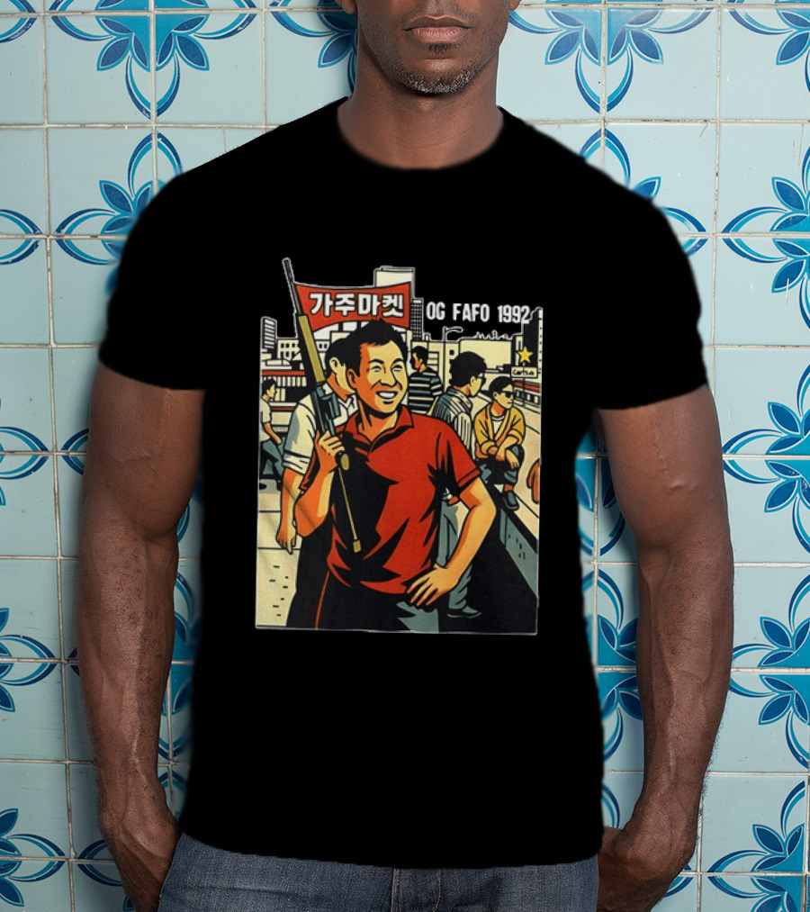 LA Riots 1992 Roof Korean Veterans Og Fafo T-Shirt