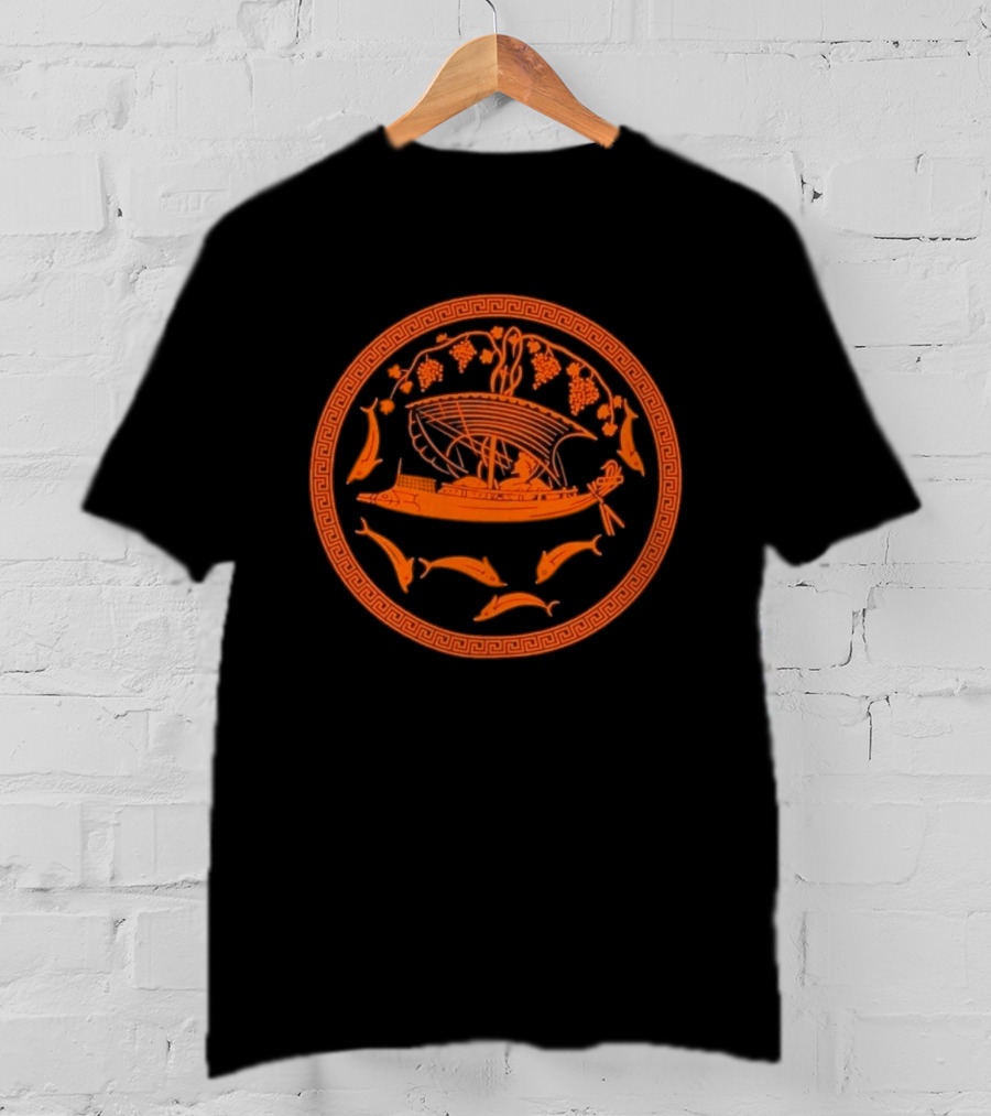 Dionysos Greek Mythology Voyage With Dolphins And Grapes T-Shirt