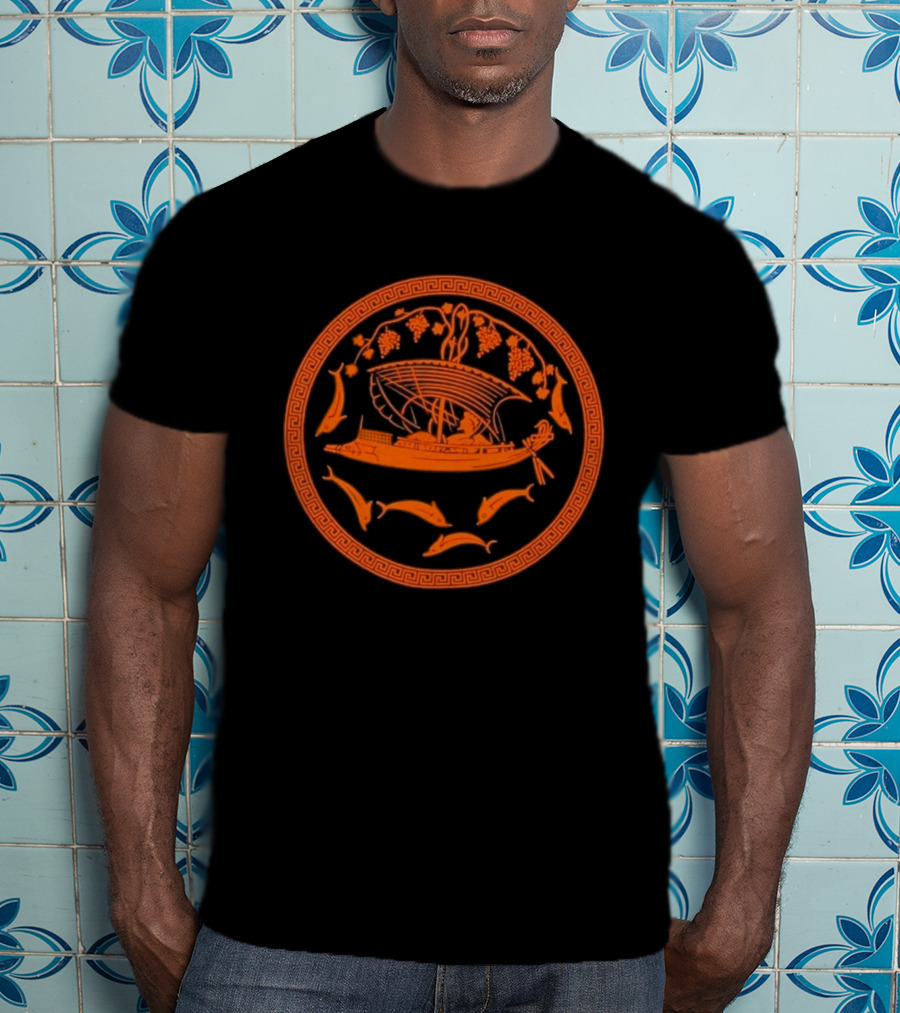 Dionysos Greek Mythology Voyage With Dolphins And Grapes T-Shirt
