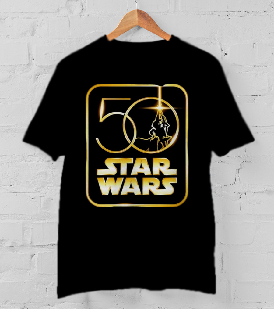 50 Year Anniversary Star Wars Luke Skywalker Princess Leia T-Shirt