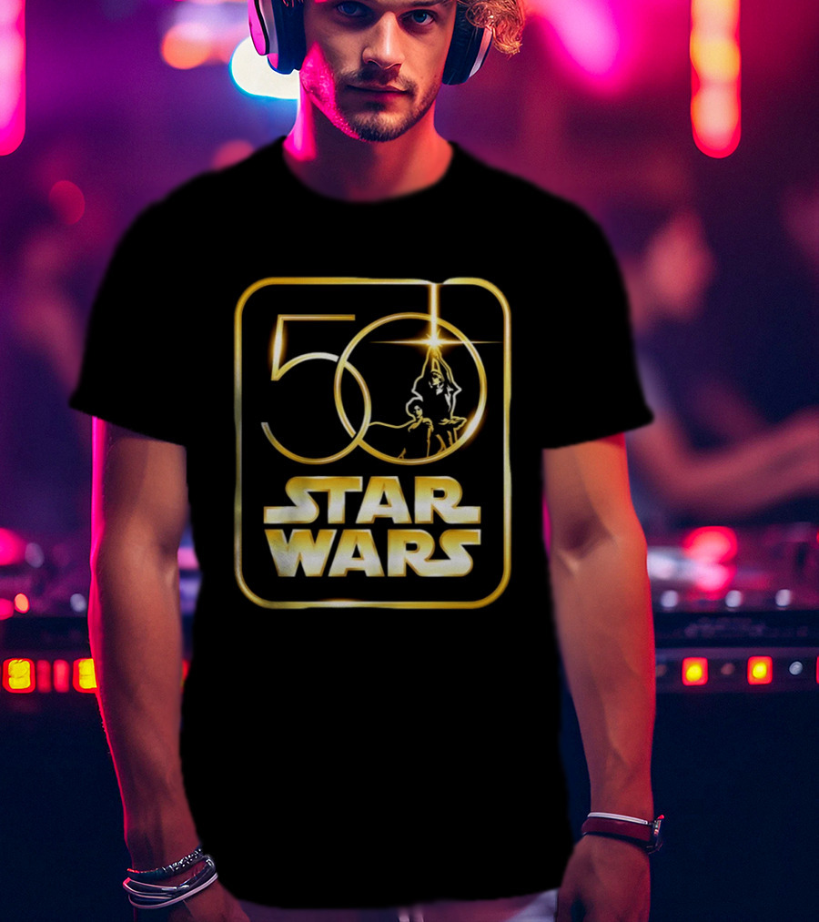 50 Year Anniversary Star Wars Luke Skywalker Princess Leia T-Shirt