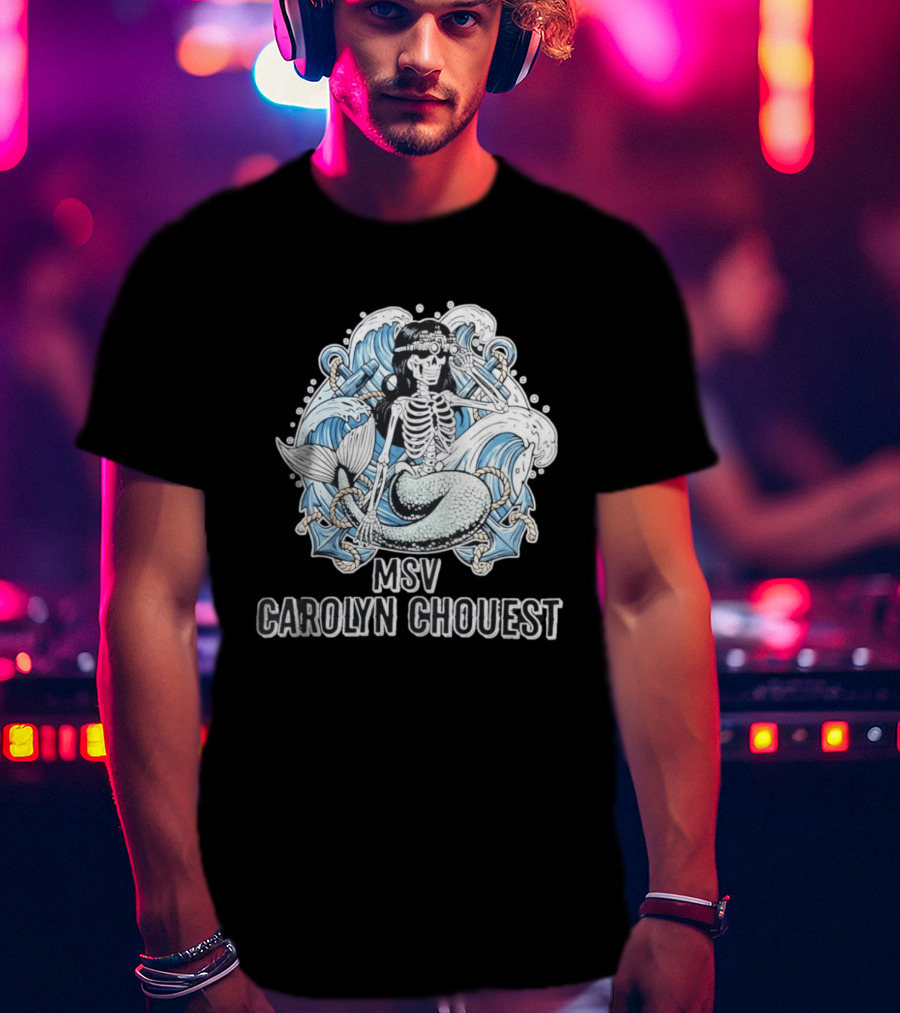 Skeleton Mermaid With Night Vision Goggles MSV Carolyn Chouest T-Shirt