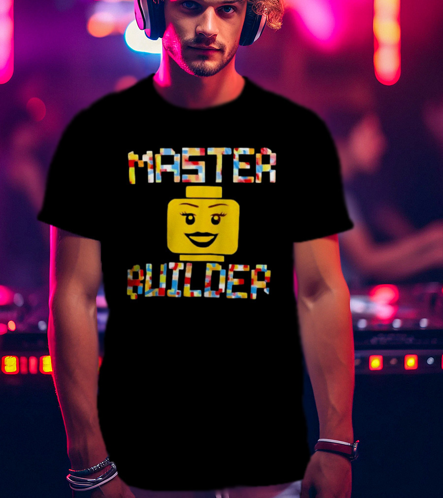 Master Builder Lego Minifigure Face Block Head T-Shirt