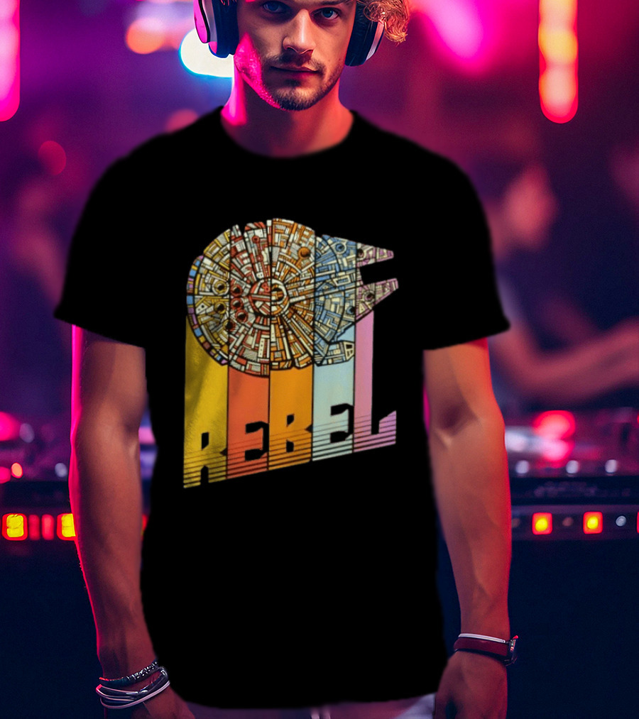 Millennium Falcon REBEL Star Wars Spaceship Movie T-Shirt