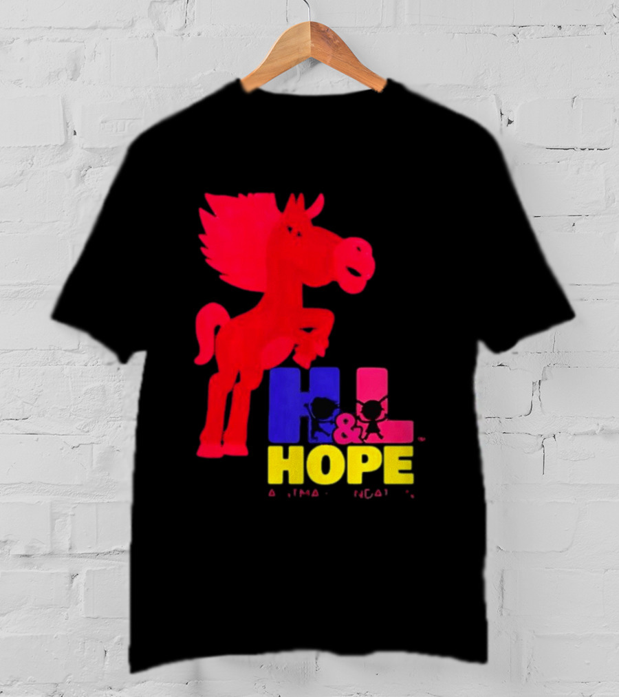HL Hope GTMA Foundation Red Horse And Colorful Letters T-Shirt