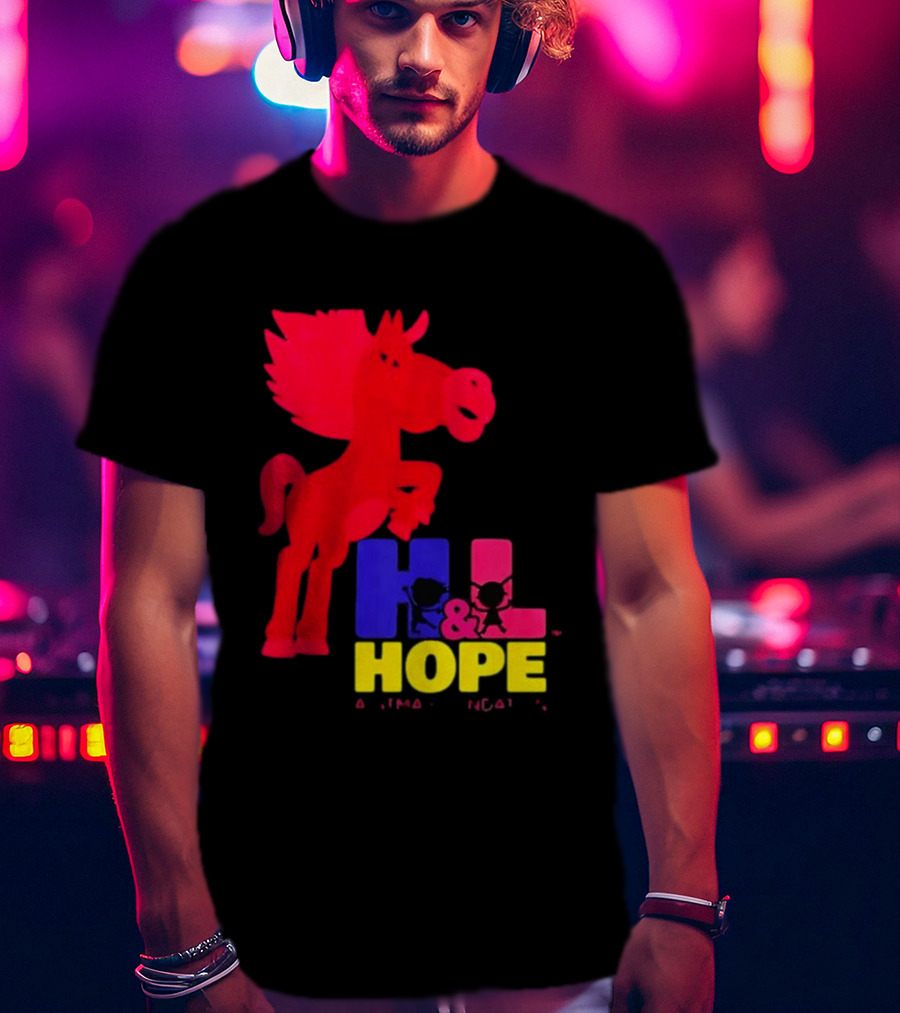 HL Hope GTMA Foundation Red Horse And Colorful Letters T-Shirt