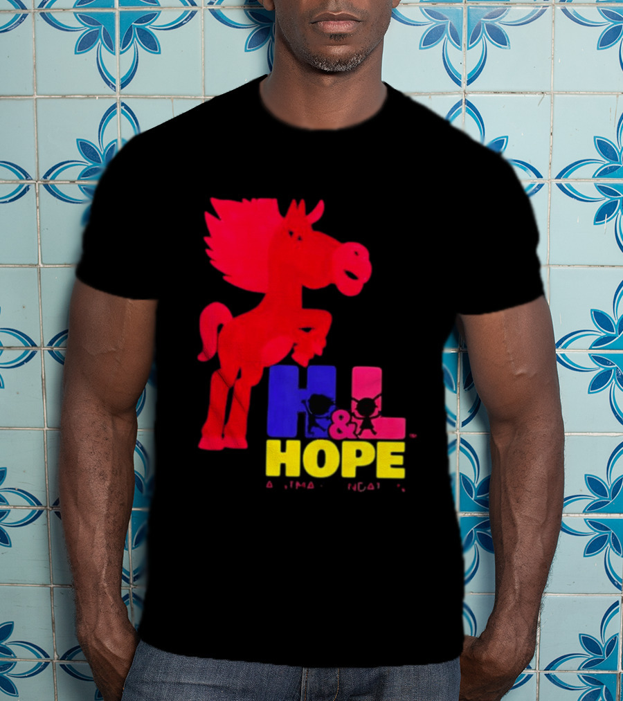 HL Hope GTMA Foundation Red Horse And Colorful Letters T-Shirt