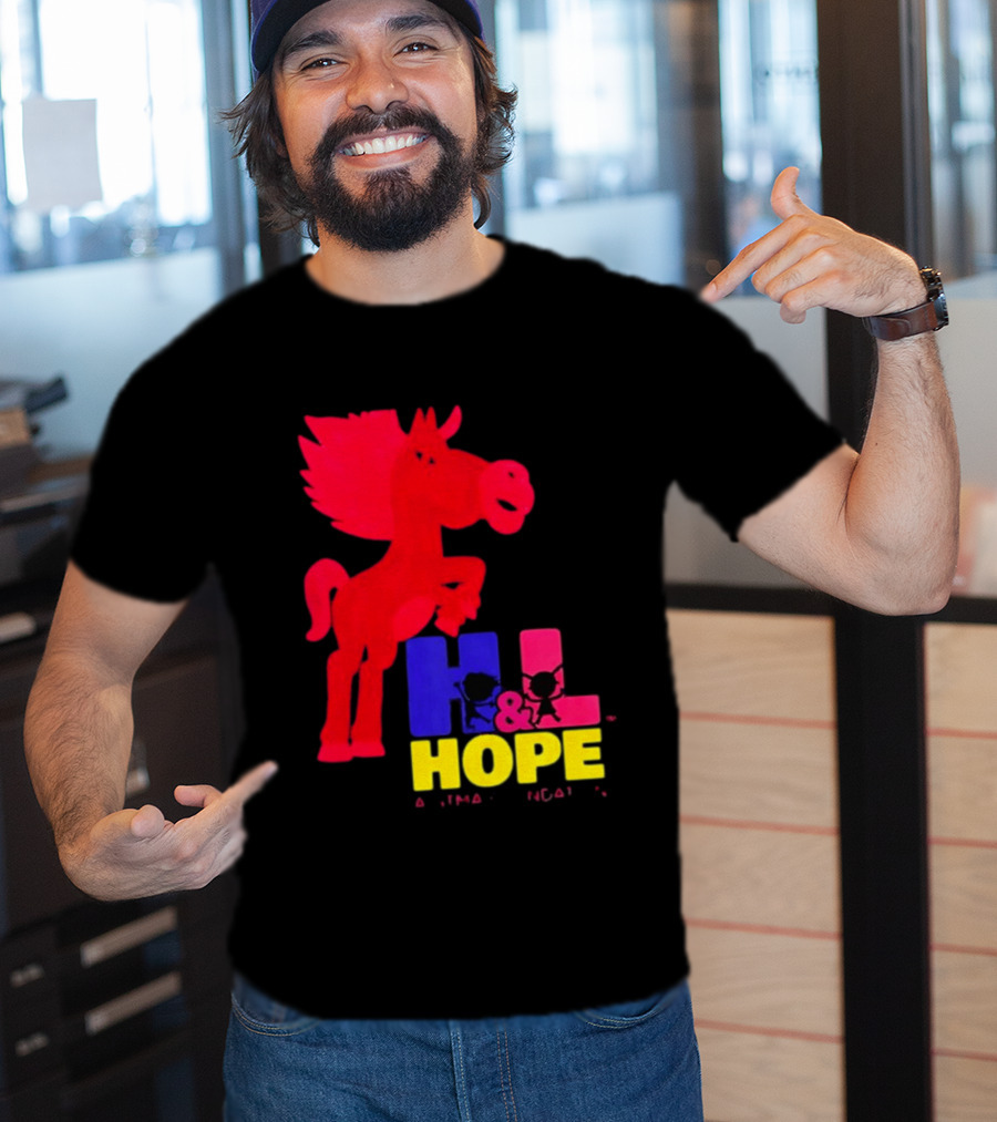 HL Hope GTMA Foundation Red Horse And Colorful Letters T-Shirt