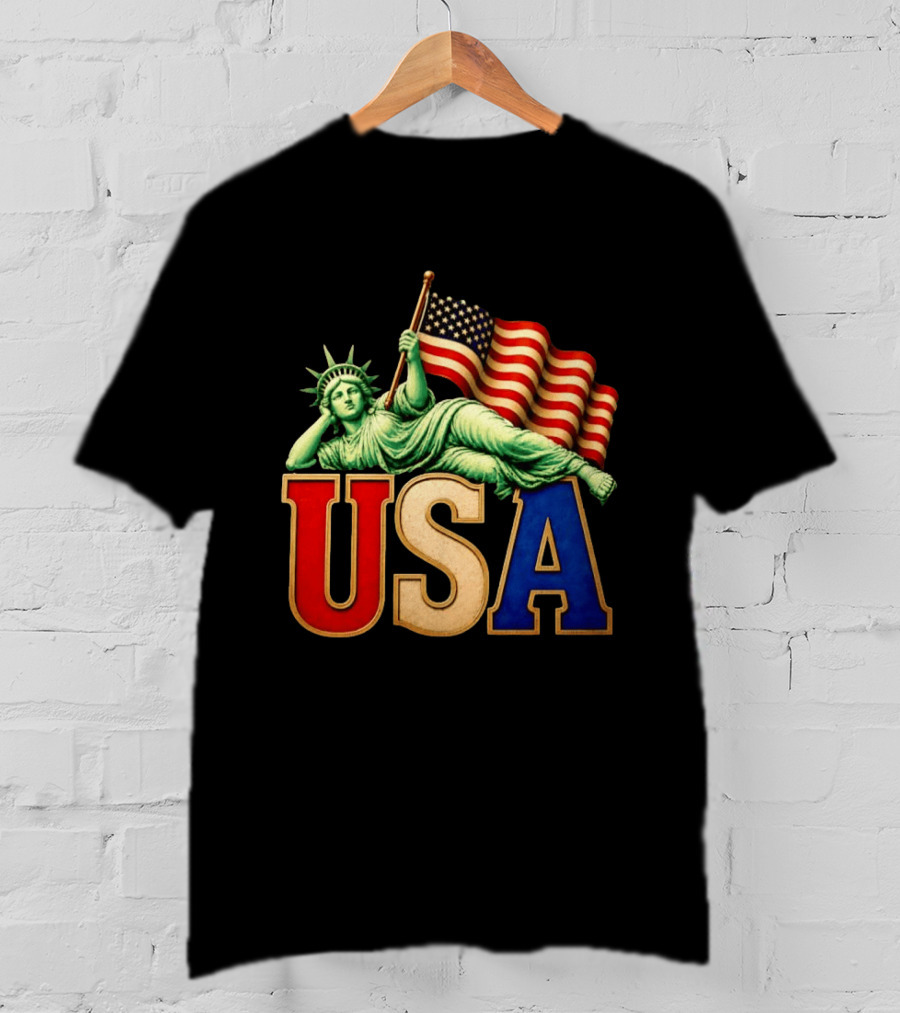 Statue Of Liberty USA Flag Patriotic T-Shirt