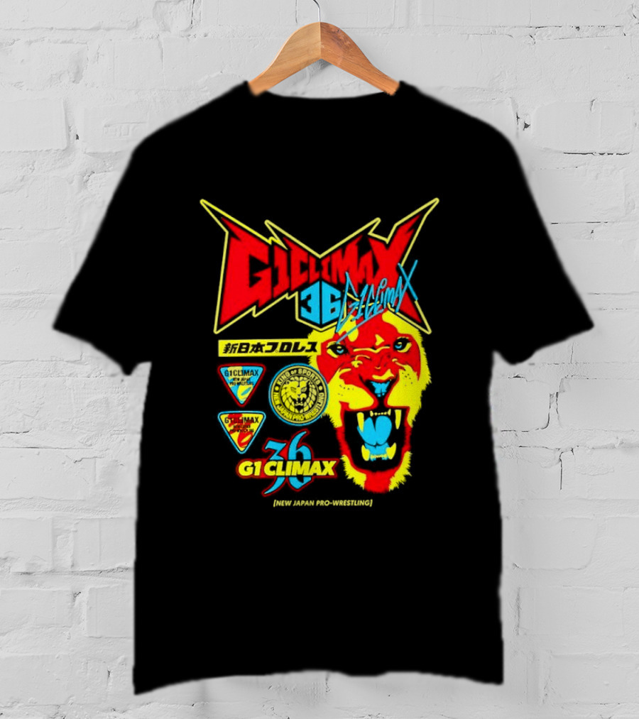 New Japan Pro Wrestling G1 Climax 36 Lion Mark King Of Sports Retro Wrestling T-Shirt