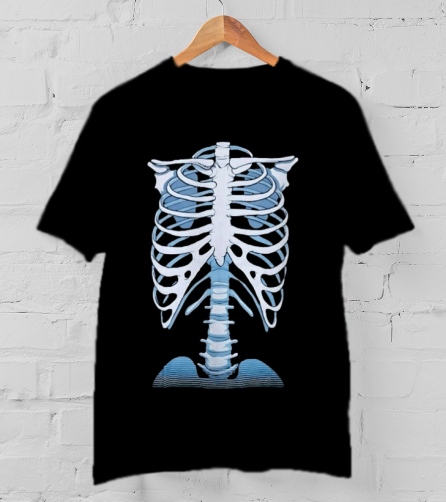Human Rib Cage Vertebral Column Skeleton Anatomy T-Shirt