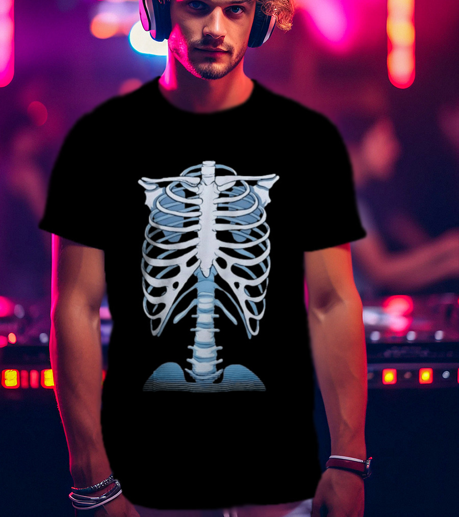 Human Rib Cage Vertebral Column Skeleton Anatomy T-Shirt