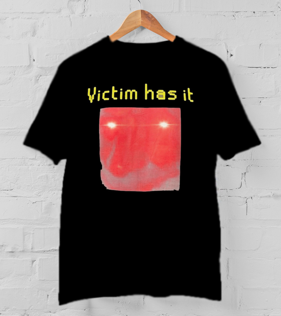 Victim Has It Bright Red Square Eyelights T-Shirt
