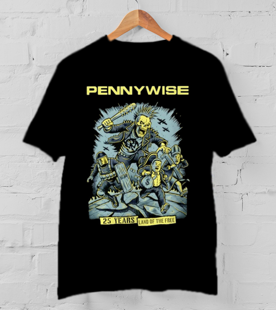 Pennywise 25 Years Land Of The Free Punk Rock Anniversary T-Shirt