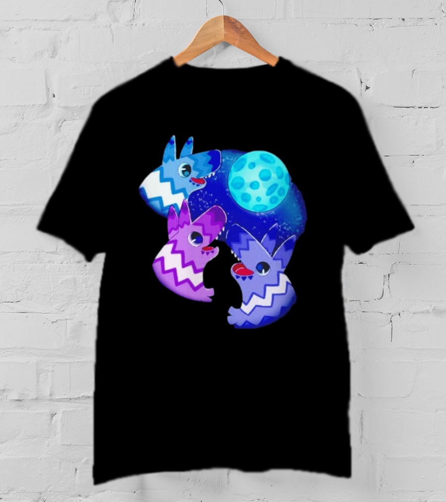 Pinata Dogs Howling At The Moon Blue Zigzag T-Shirt
