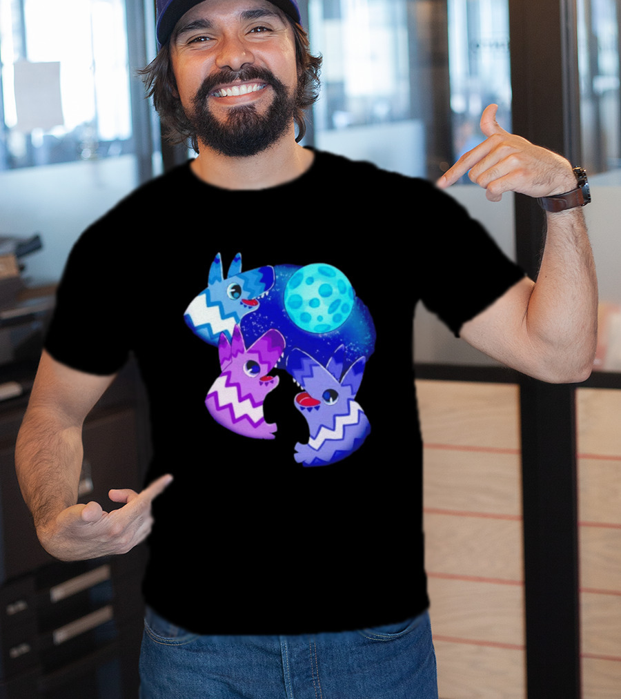 Pinata Dogs Howling At The Moon Blue Zigzag T-Shirt