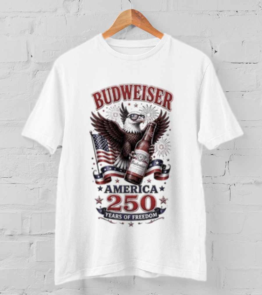 Budweiser Eagle America 250 Years Of Freedom Celebration T-Shirt