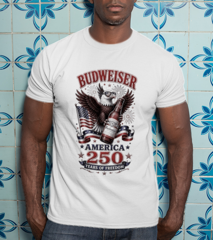 Budweiser Eagle America 250 Years Of Freedom Celebration T-Shirt