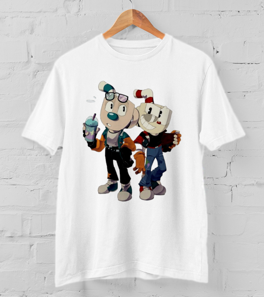 Cuphead And Man Cool Style Characters From Cuphead Video Game T-Shirt
