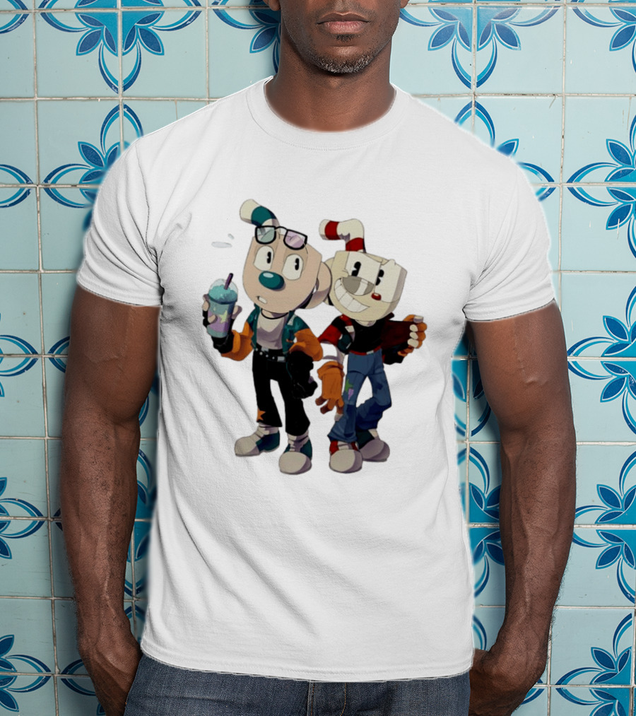 Cuphead And Man Cool Style Characters From Cuphead Video Game T-Shirt