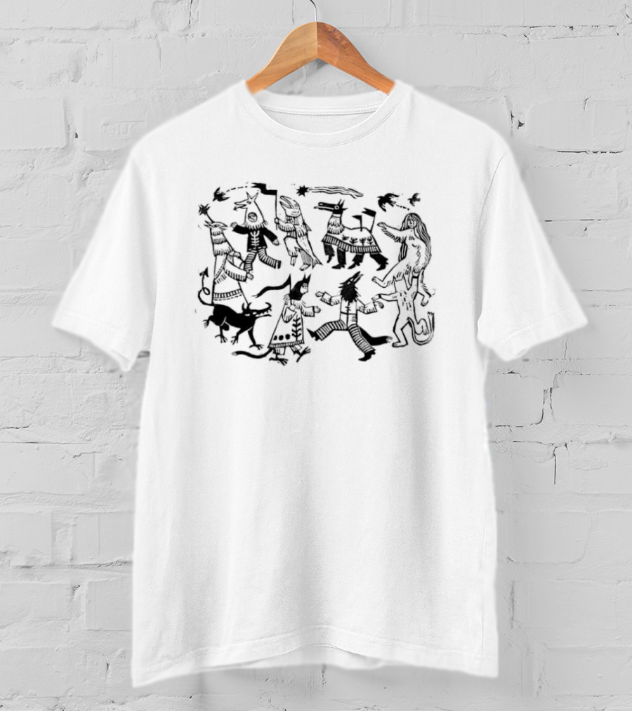 Folkloric Creature Dance Procession With Comet And Animal T-Shirt