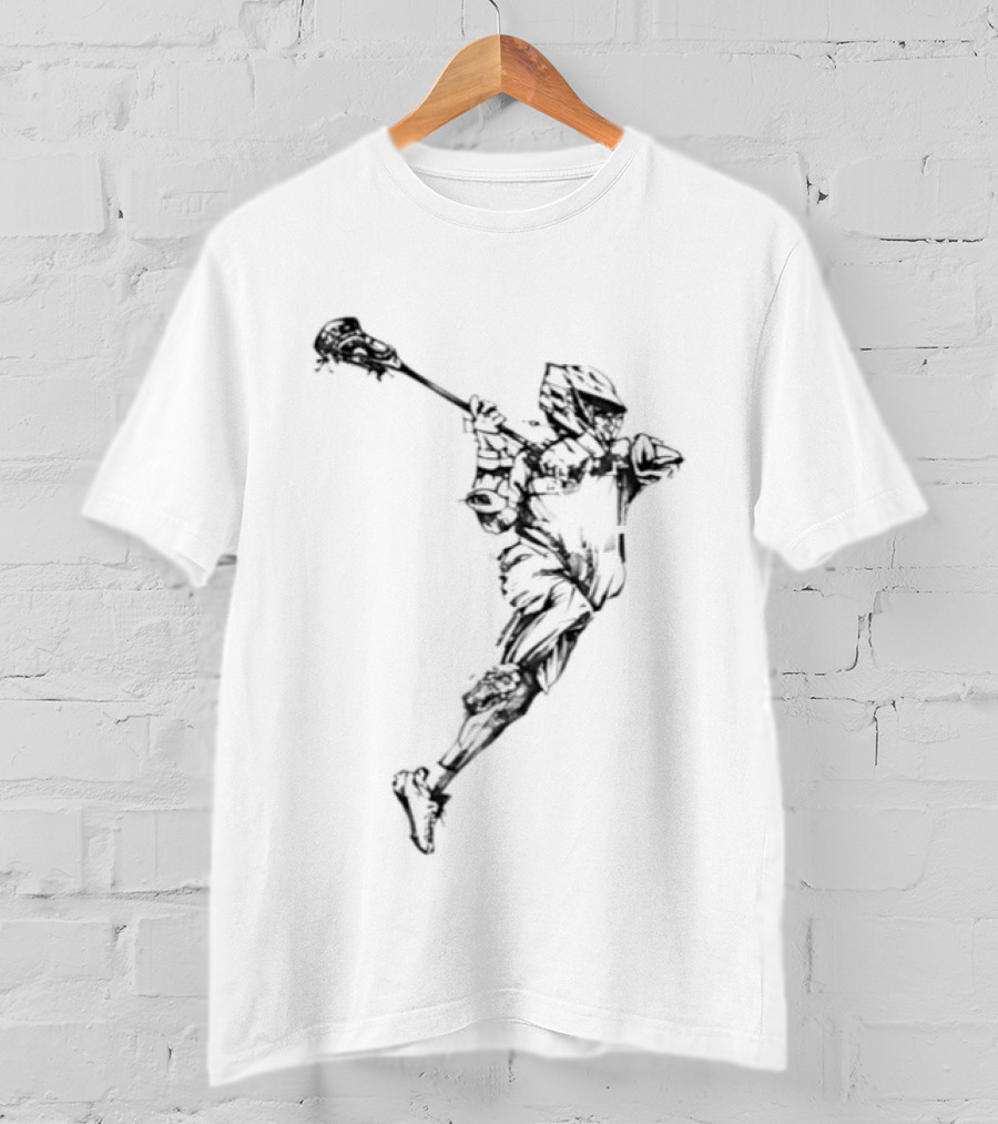 Lacrosse Athlete Dynamic Shot Preparation In Action T-Shirt