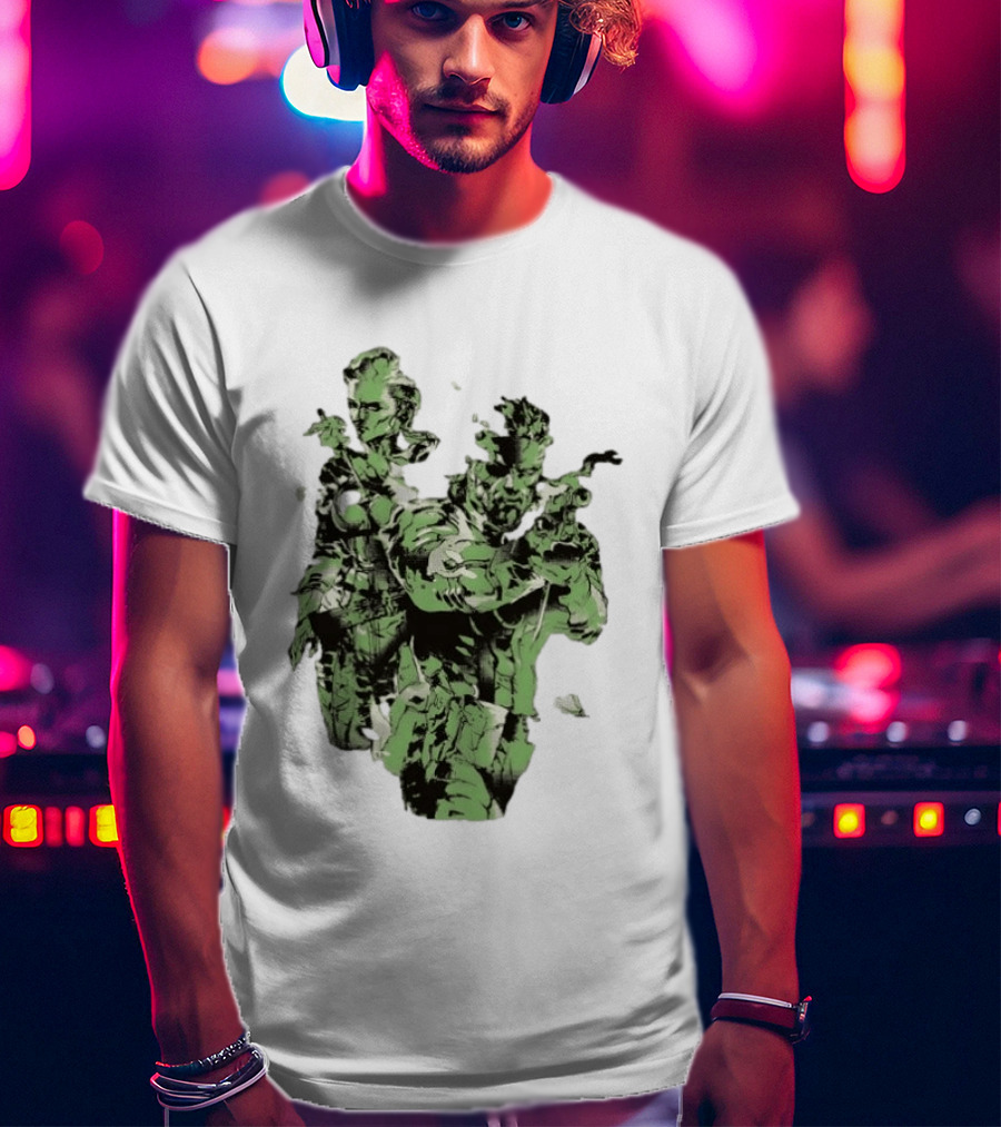 Naked Snake And The Boss Metal Solid 3 Snake Eater Iconic Duo Camouflage T-Shirt