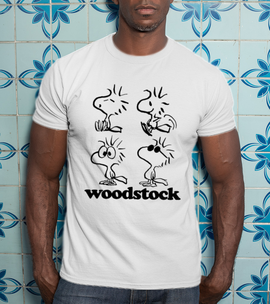 Woodstock Sitting Dancing Staring Wearing Sunglasses Peanuts Comic T-Shirt