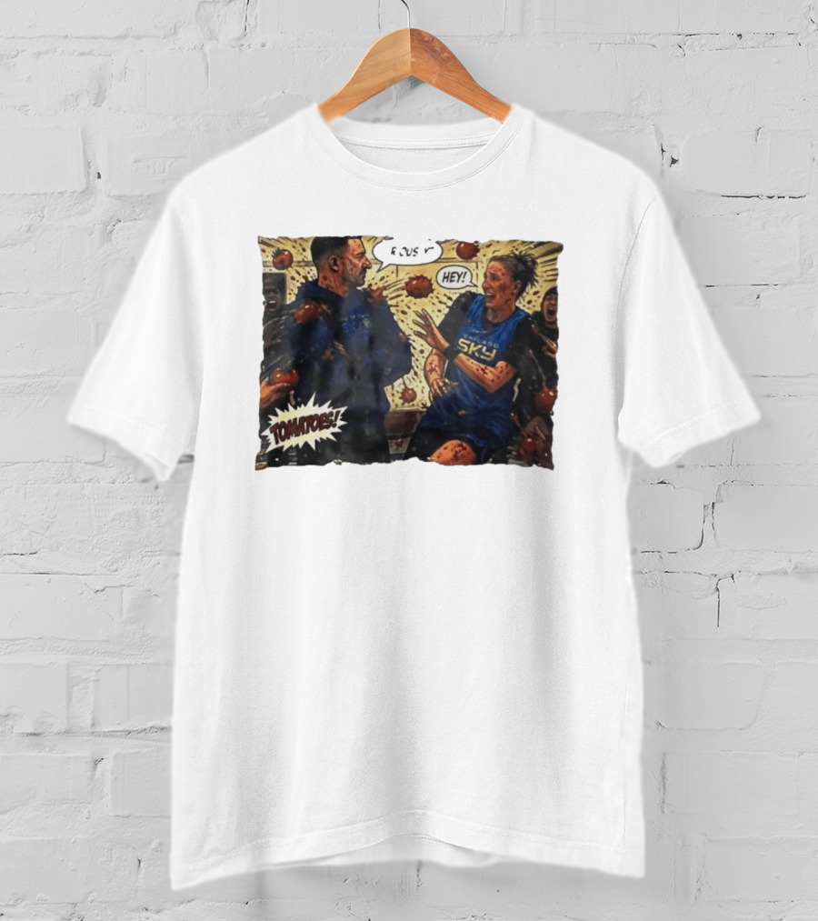 Chicago Sky Basketball Seriously Hey Tomatoes Comic Scene T-Shirt