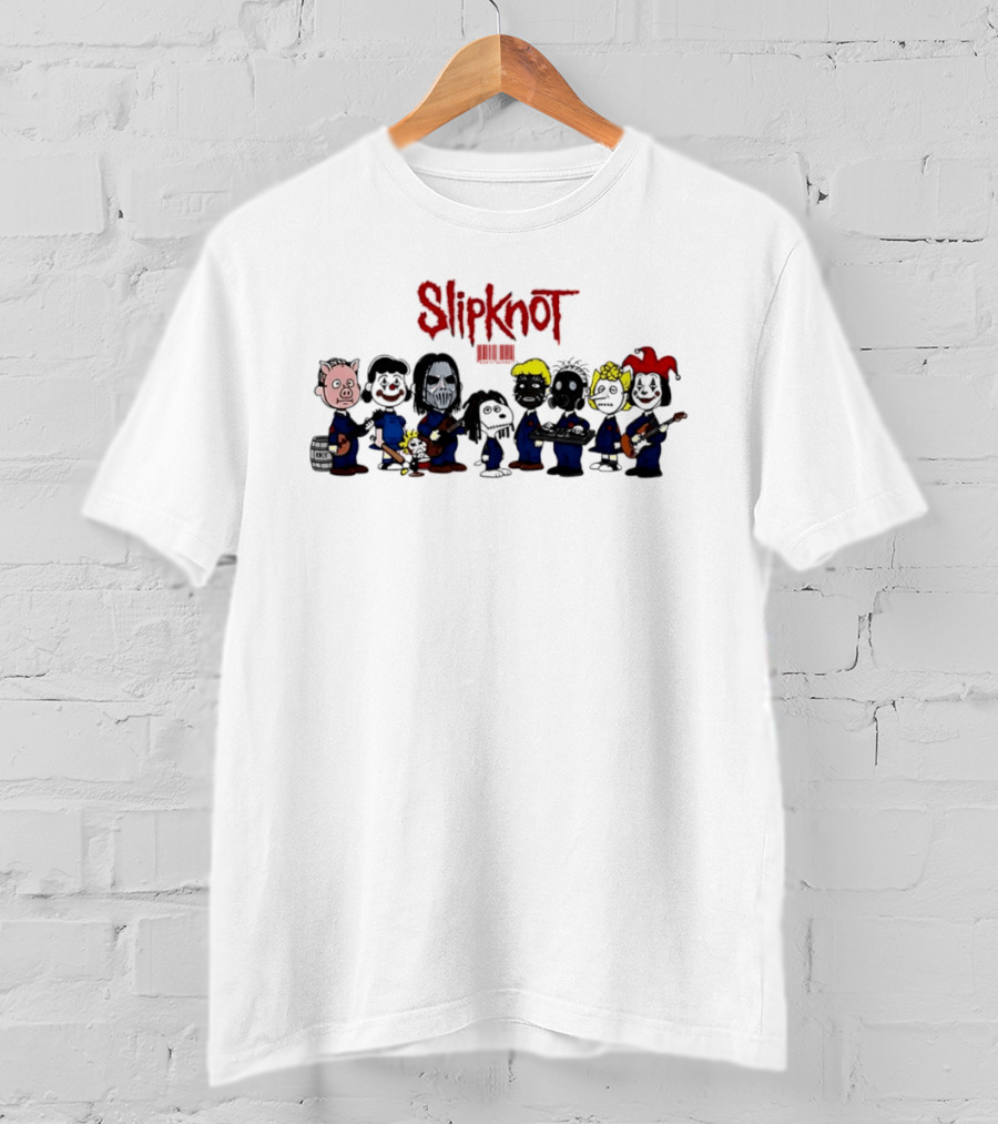Slipknot Peanuts Characters Mashup Band Members T-Shirt