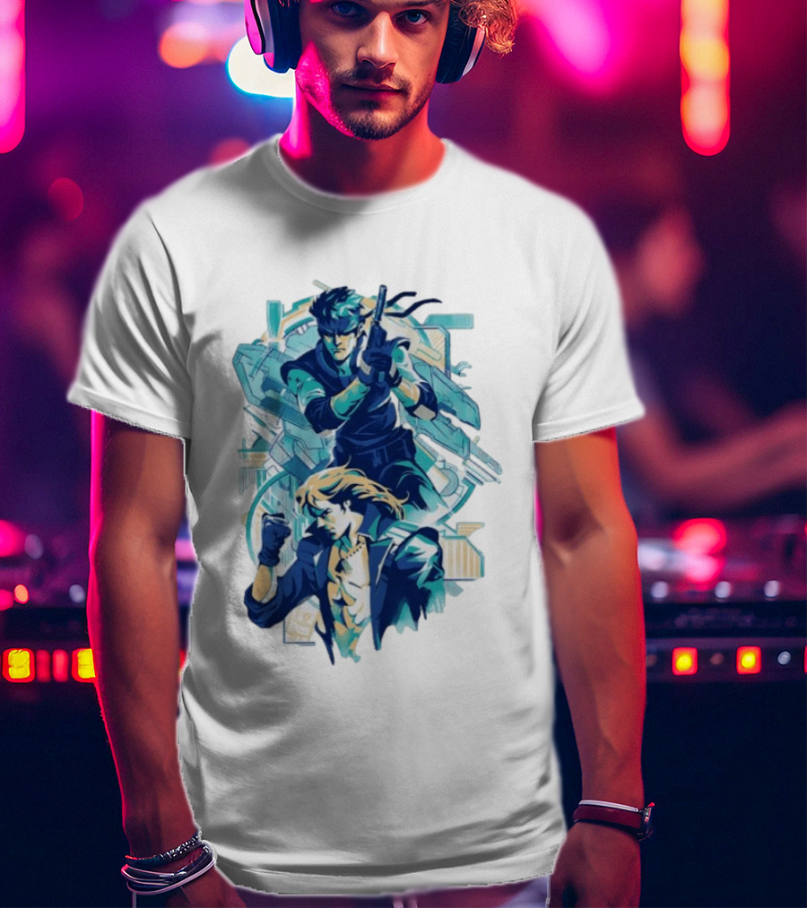 Solid Snake Frank Jaeger Tactical Espionage Metal Action T-Shirt