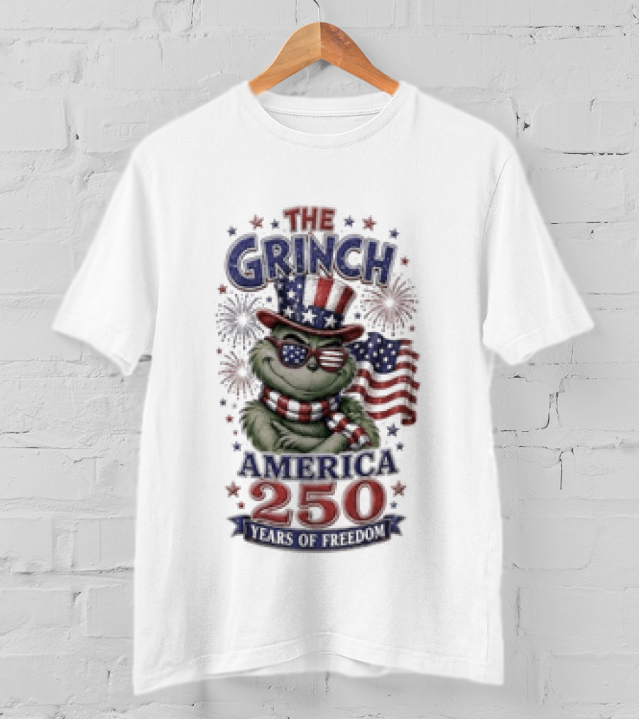 The Grinch America Celebrating 250 Years Of Freedom With Patriotic T-Shirt
