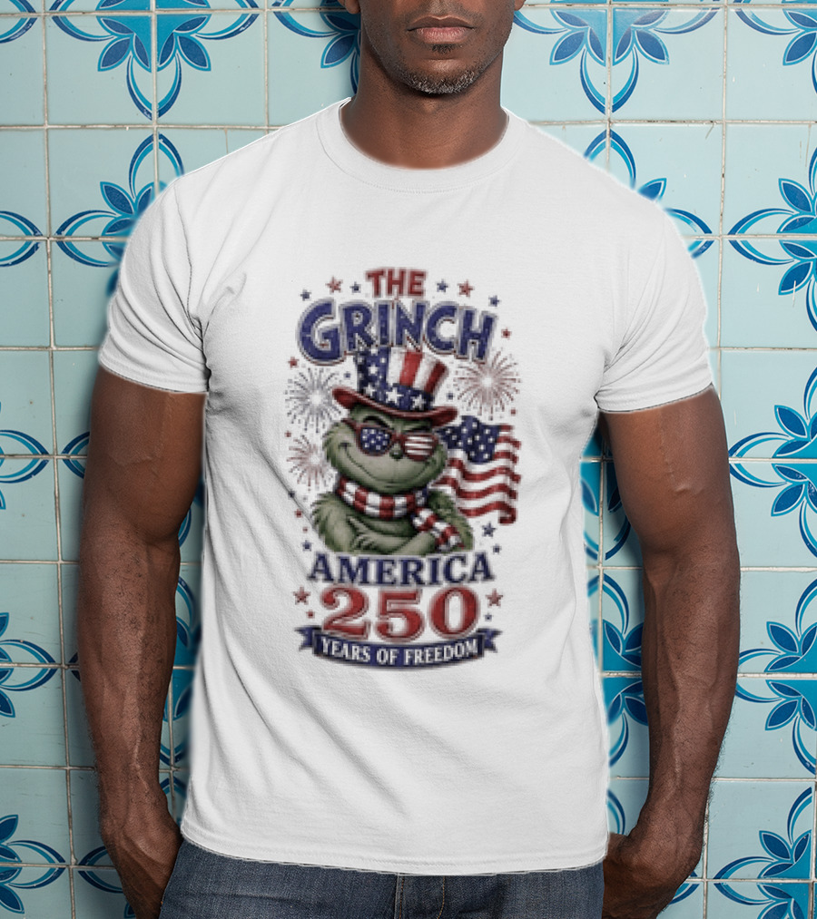 The Grinch America Celebrating 250 Years Of Freedom With Patriotic T-Shirt