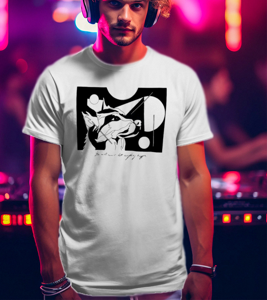 Wolf You Will Never Let Anything Happen Abstract Art Geometric Shapes T-Shirt