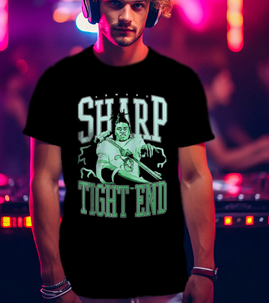 Armaad Sharp Football Player Graphic With Hammer And Electric Aura T-Shirt