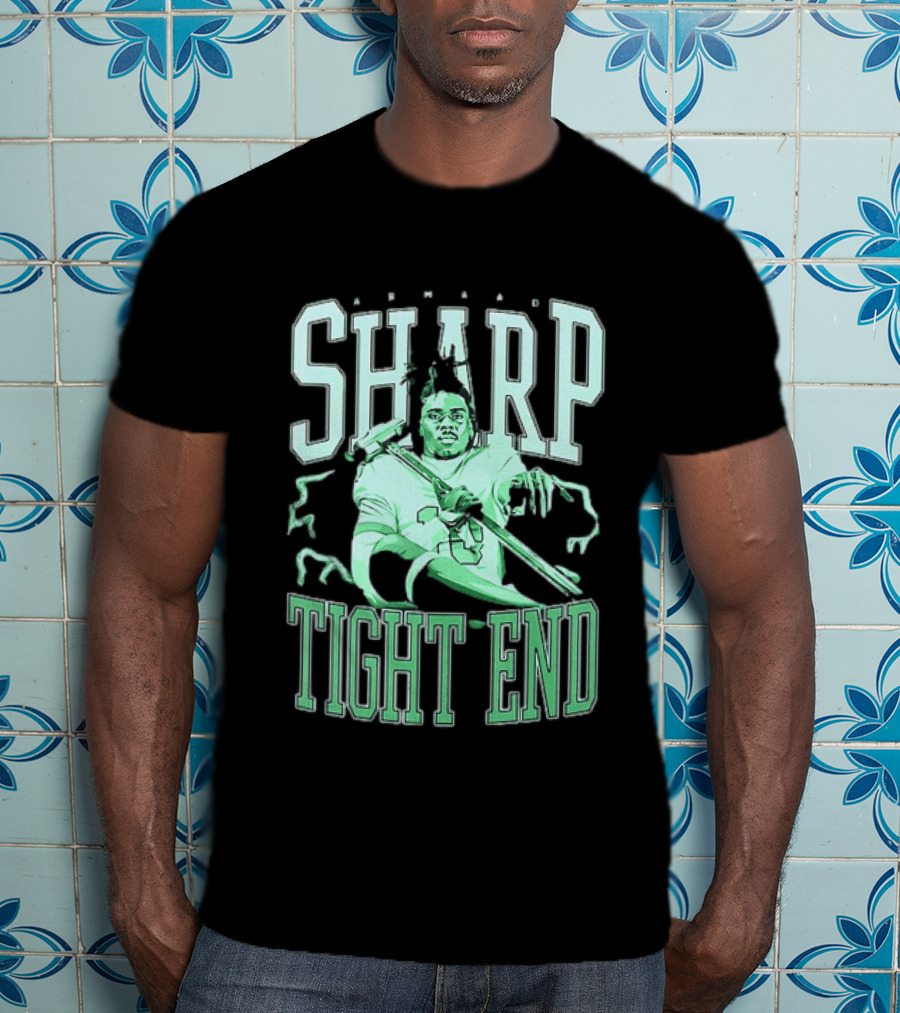 Armaad Sharp Football Player Graphic With Hammer And Electric Aura T-Shirt