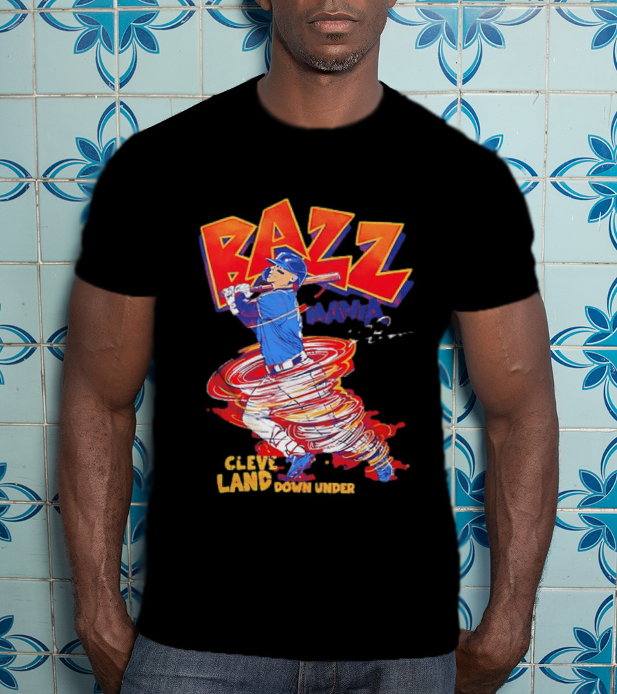 Bazz Mania Cleveland Down Under Travis Bazzana Batting Baseball T-Shirt