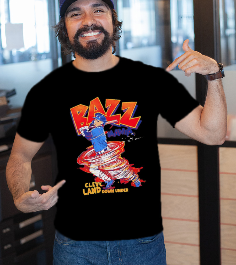 Bazz Mania Cleveland Down Under Travis Bazzana Batting Baseball T-Shirt