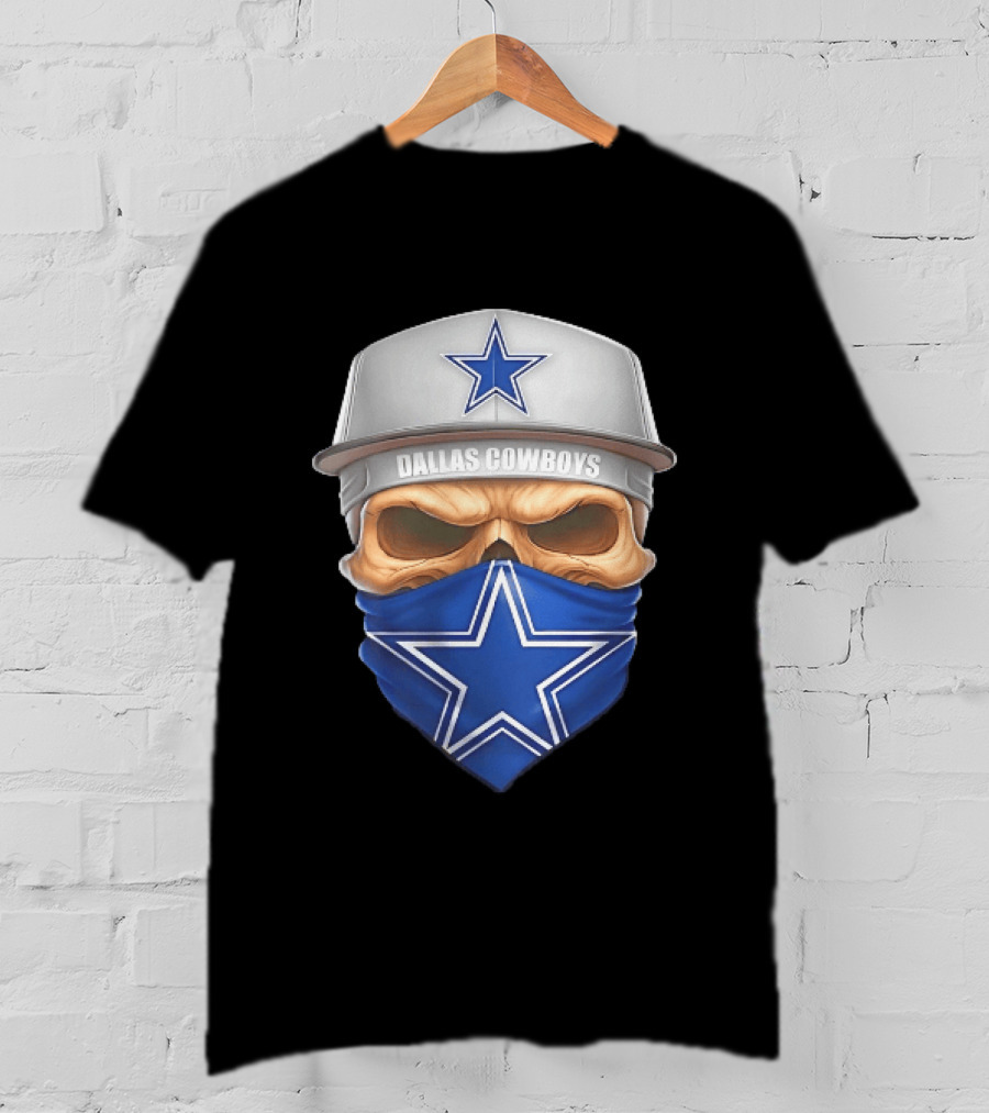 Dallas Cowboys Skull Bandana Cap Men Star T-Shirt